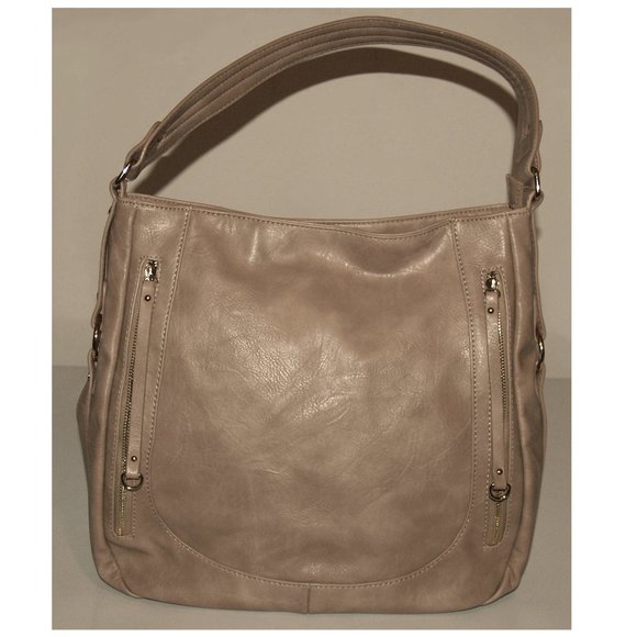 Madison West Large Vegan Leather Shoulder Tote Bag - Tan - Picture 2 of 10